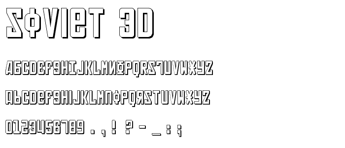 Soviet 3D font